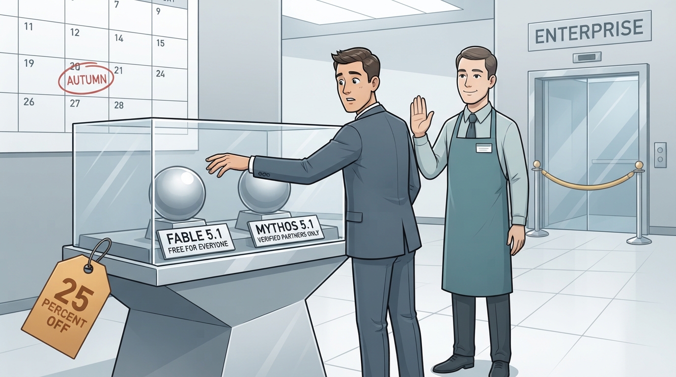 A customer reaches for a sphere marked free while a teal-aproned manager stops him beside a 25 percent off tag.