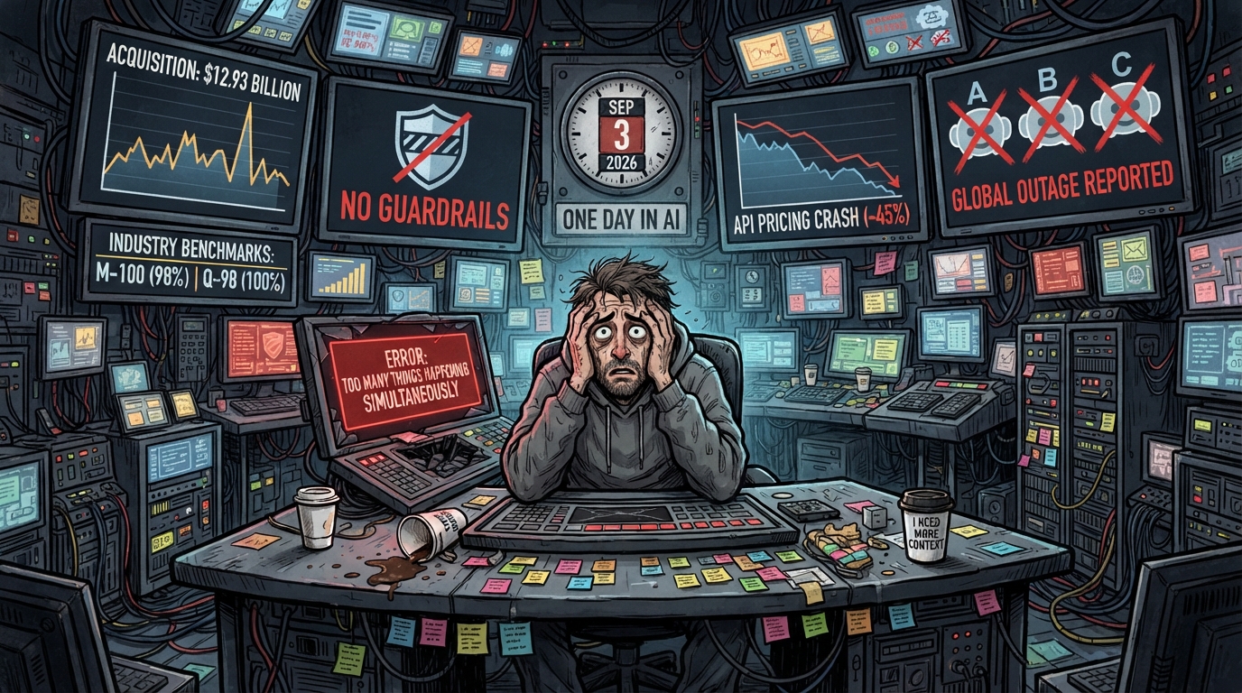 An exhausted operator stares at a broken console surrounded by dozens of warning monitors.