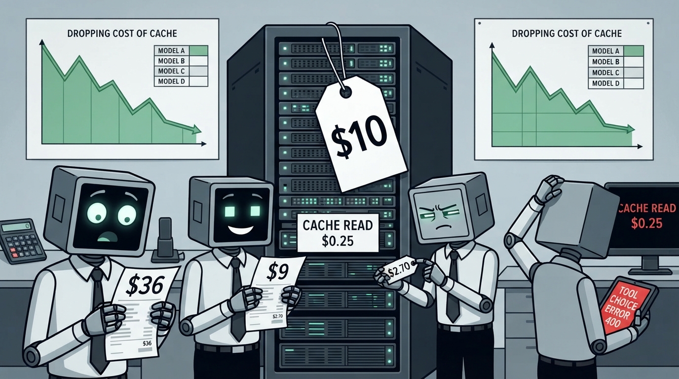 Four office-worker agents hold printed bills beside a server rack with a ten-dollar price tag.